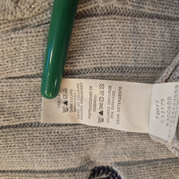 Chaps Mens V-Neck Cotton Knit Sweater Gray Size XL - Picture 8 of 8